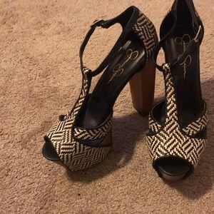 Jessica Simpson Size 8 wooden platform heels